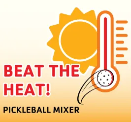 Beat the heat! A thermometer with a pickleball. 