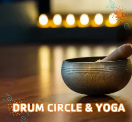 A singing bowl in a yoga studio.