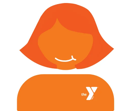 a smiling woman wearing the Y logo.