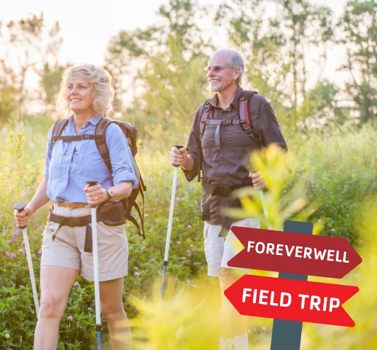 an older couple on a hike.
