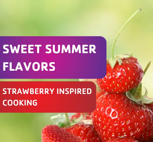 Sweet summer flavors, fresh red strawberries.
