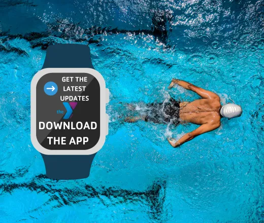 a smart watch showing an update from the YMCA app