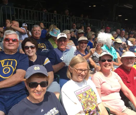 Large group of adults at the Brewer game