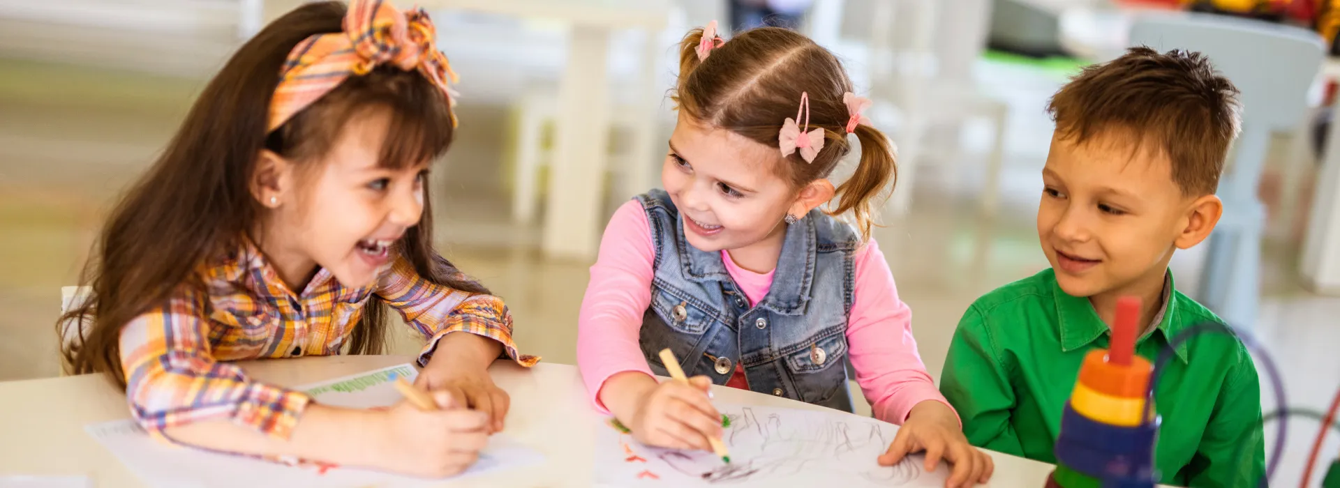Preschool children drawing