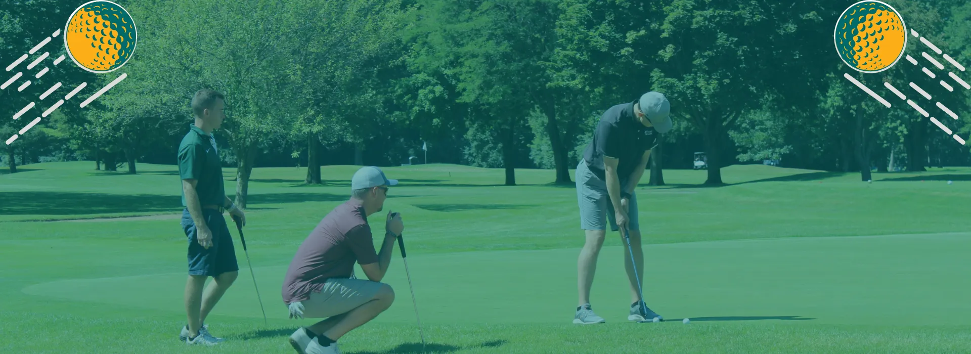 A group of golfers on the green.